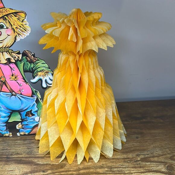 1979 Beistle Scarecrow Honeycomb Haystack Vintage Halloween Fall Decor - Picture 3 of 7